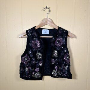 Girls Zara Sequin Vest Size 11/12 Black